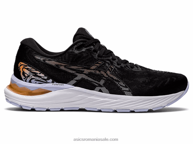 Asics negru/piersica soarelui gel-cumulus 23 lățime ZF4643929