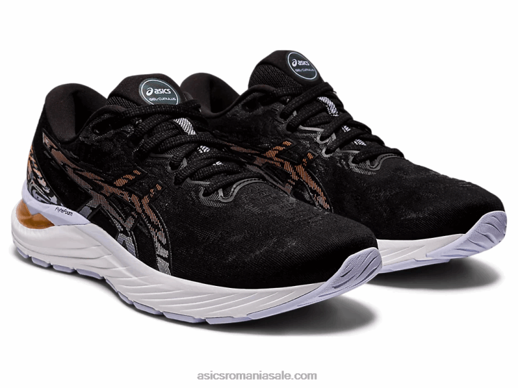 Asics negru/piersica soarelui gel-cumulus 23 lățime ZF4643929