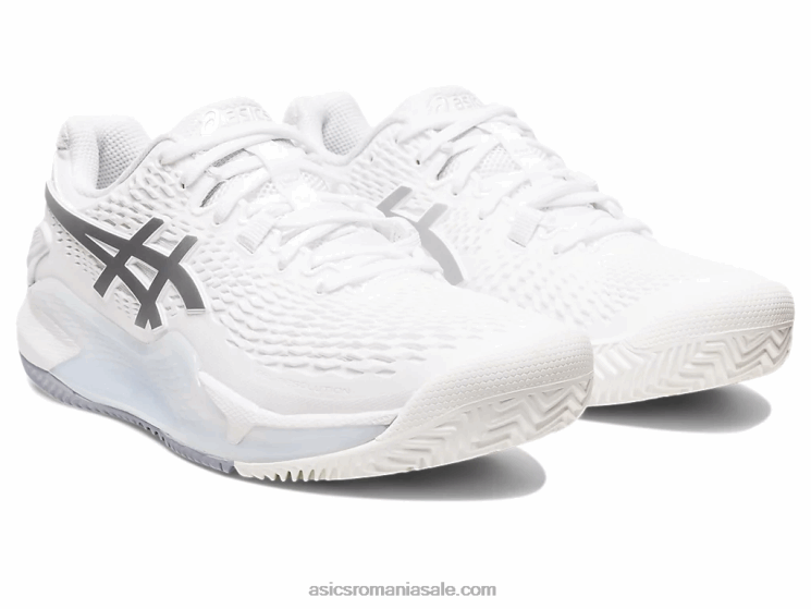 Asics alb/argint pur gel-rezoluție 9 argilă ZF4642459